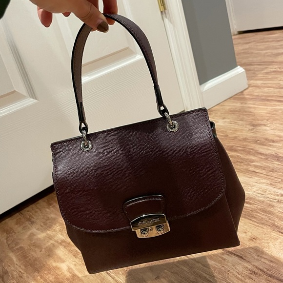 Coach Burgundy Top Handle Purse - Picture 3 of 10